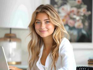 élève fière de sa note, grâce à la correction en ligne elle a gagné des points